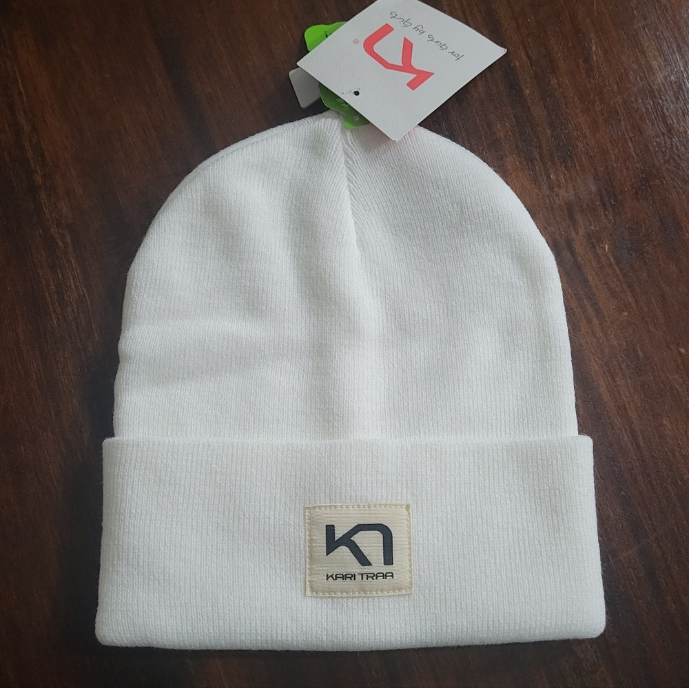 Kari Traa Rothe Bright White Rib Knit Beanie One Size